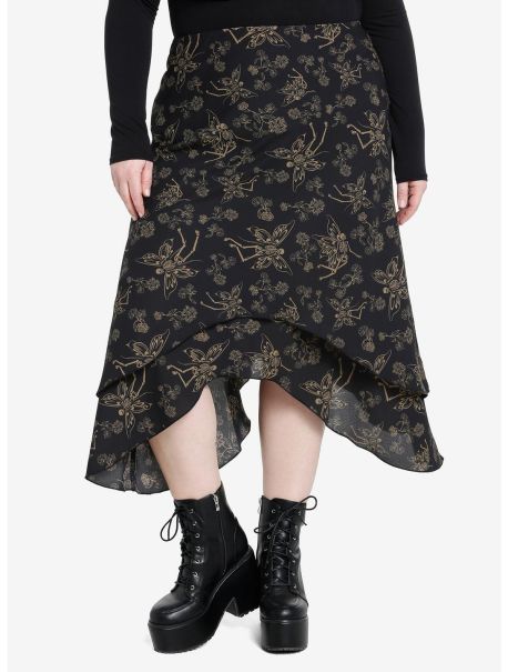 Thorn & Fable Skeleton Fairy Tiered Midi Skirt Plus Size Girls Bottoms