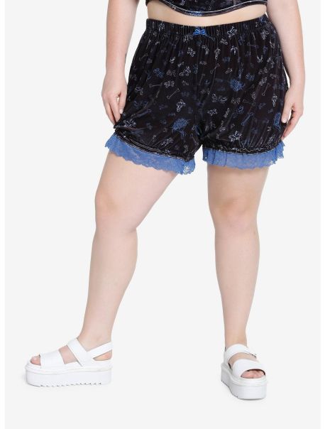 Corpse Bride Velvet Lace Bloomer Lounge Shorts Plus Size Bottoms Girls