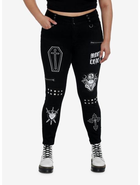 Bottoms Girls Cosmic Aura Black Witchy Icons Super Skinny Jeans Plus Size