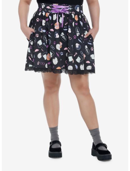 Bottoms Girls Universal Monsters Chibi Lace-Up Skirt Plus Size