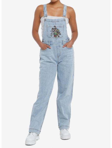Bottoms Girls Looney Tunes Embroidered Girls Overalls