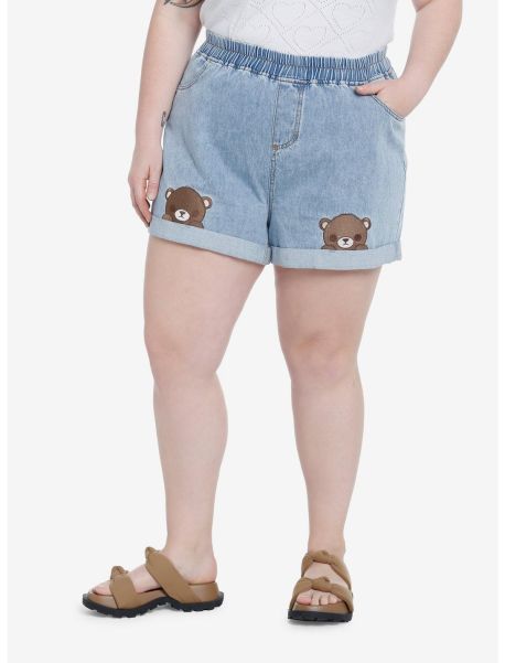 Bottoms Sweet Society Teddy Bears Embroidered Mom Shorts Plus Size Girls