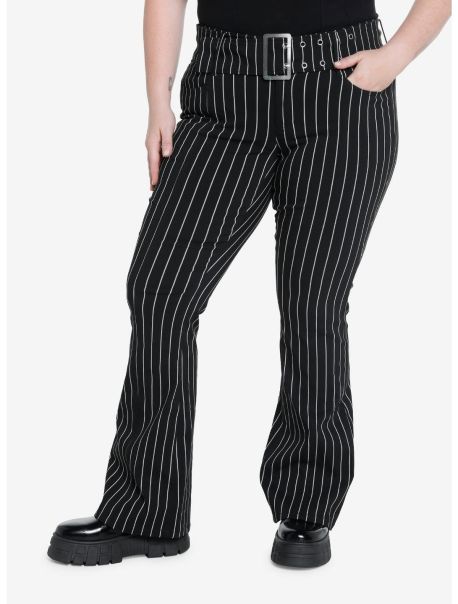 Girls Cosmic Aura Pinstripe Low-Rise Flare Pants Plus Size Bottoms