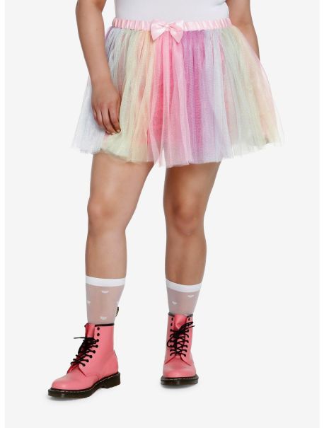 Sweet Society Rainbow Tulle Tutu Skirt Plus Size Girls Bottoms