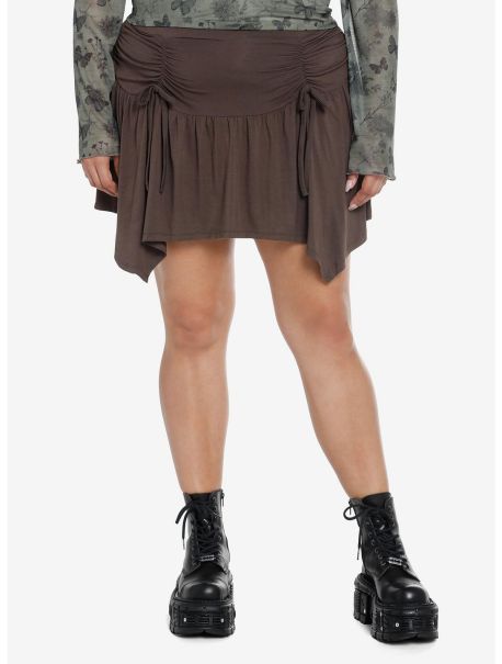 Bottoms Thorn & Fable Grey Ruched Front Mini Skirt Plus Size Girls