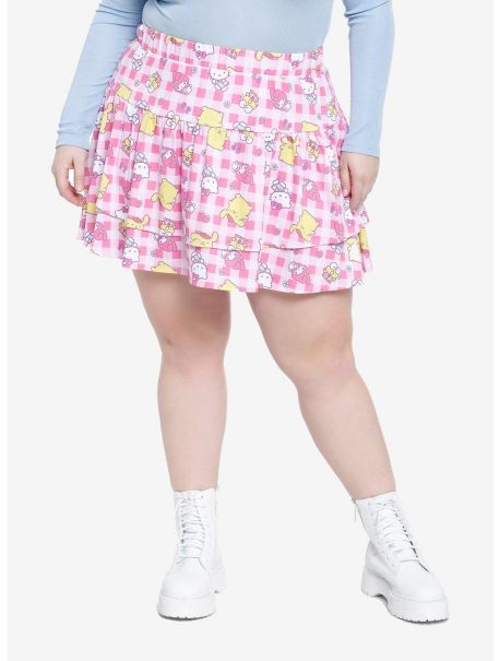 Hello Kitty And Friends Checkered Tiered Mini Skirt Plus Size Bottoms Girls