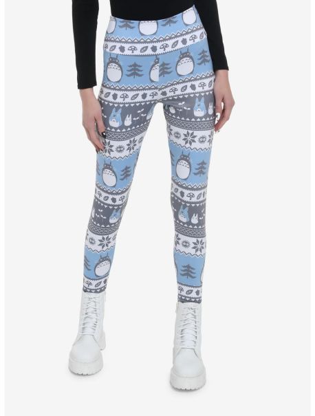 Her Universe Studio Ghibli My Neighbor Totoro Holiday Fair Isle Leggings Bottoms Girls