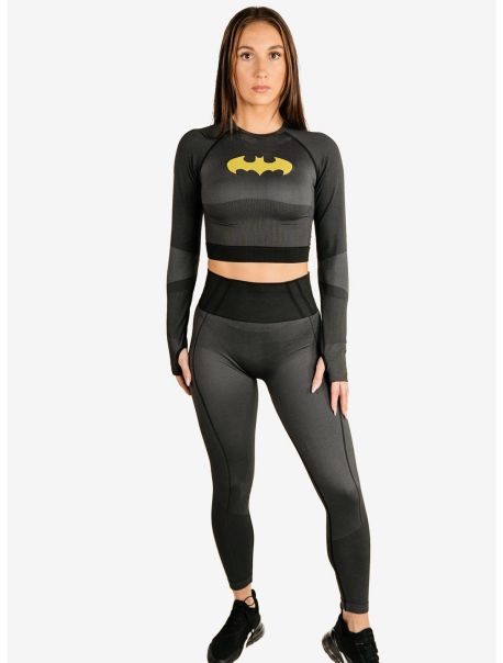 Dc Comics Batgirl Active Athletic Leggings And Long Sleeve Top Set Bottoms Girls