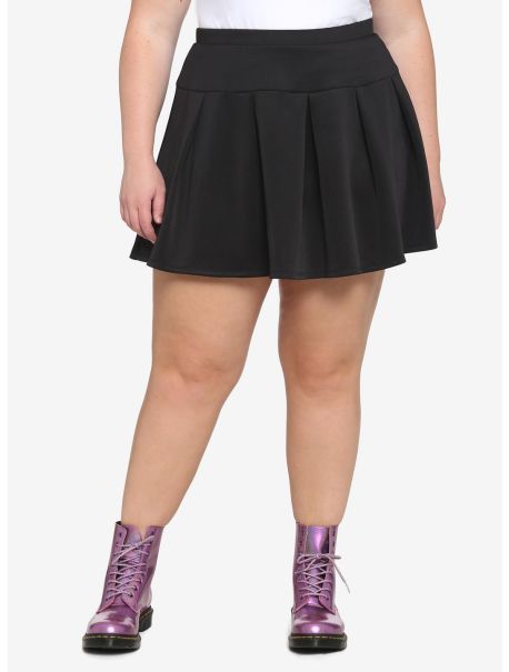 Girls Black Pleated Skirt Plus Size Bottoms