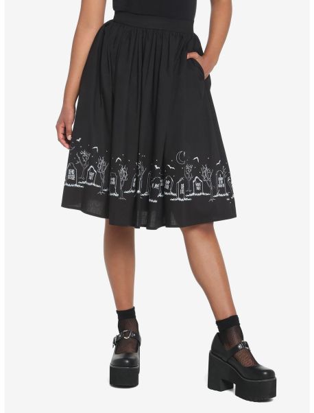 Graveyard Bats Midi Skirt Girls Bottoms