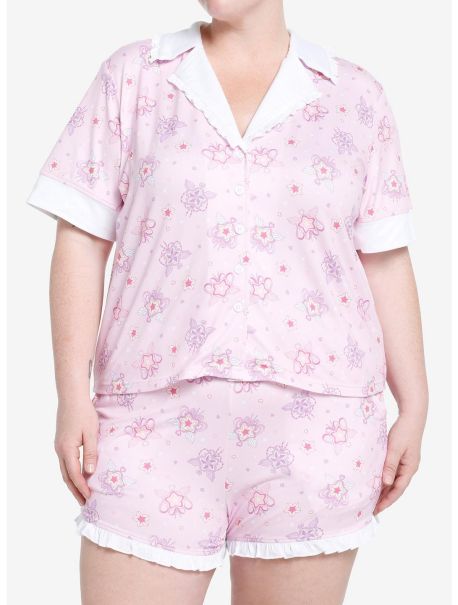 Kawaii Sakura Bunny Ears Girls Button-Up Lounge Top Plus Size Girls Button Up Tops