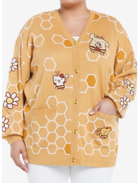 Girls Pompompurin Honeycomb Girls Cardigan Plus Size Cardigans