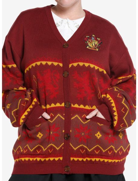 Cardigans Girls Harry Potter Gryffindor Fair Isle Girls Cardigan Plus Size