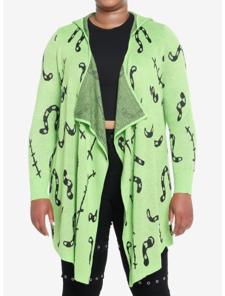 Girls Her Universe The Nightmare Before Christmas Oogie Boogie Glow-In-The-Dark Girls Drape Cardigan Plus Size Cardigans