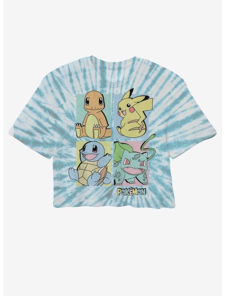 Crop Tops Pokemon Kanto Starter Tie-Dye Girls Crop T-Shirt Girls