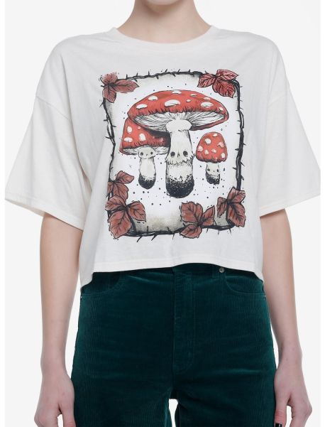 Mushroom Trio Crop Girls T-Shirt By Guild Of Calamity Girls Crop Tops