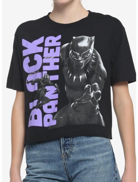 Marvel Black Panther Profile Girls Crop T-Shirt Girls Crop Tops