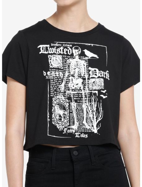 Thorn & Fable Skeleton Dark Story Girls Crop T-Shirt Girls Crop Tops