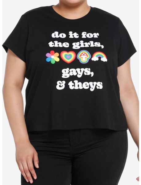 Crop Tops Girls Social Collision Do It For Everyone Crop T-Shirt Plus Size