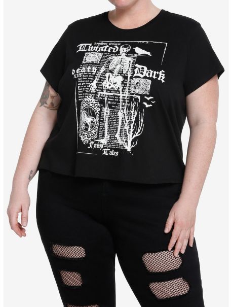 Thorn & Fable Skeleton Dark Story Girls Crop T-Shirt Plus Size Girls Crop Tops