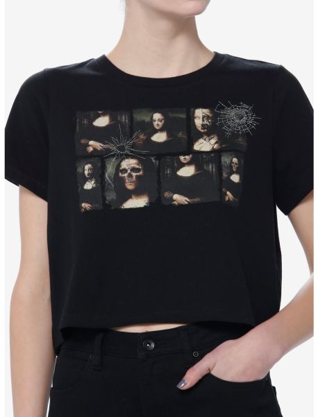 Social Collision Zombie Mona Lisa Girls Crop T-Shirt Girls Crop Tops