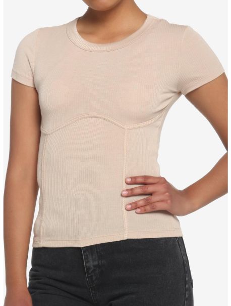 Almond Seam Girls T-Shirt Crop Tops Girls