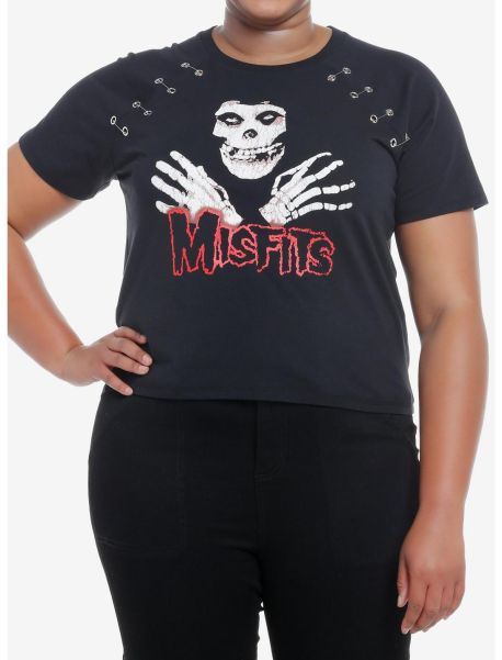Girls Misfits X Social Collision Fiend Safety Pin Girls Raglan T-Shirt Plus Size Hot Topic Exclusive Crop Tops