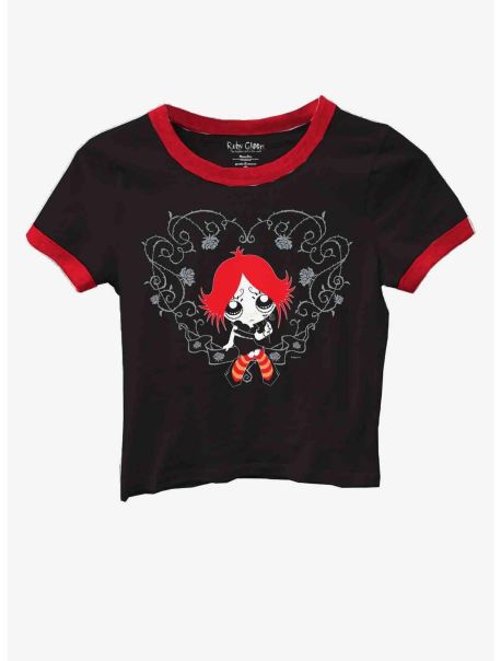 Ruby Gloom Heart Girls Baby Ringer T-Shirt Crop Tops Girls