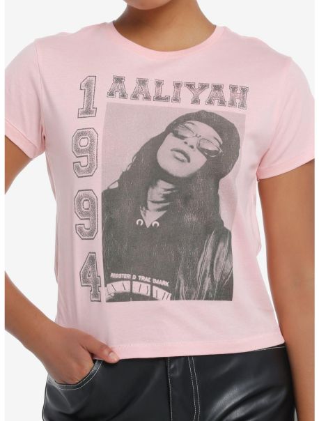 Crop Tops Girls Aaliyah Portrait 1994 Glitter Girls Baby T-Shirt
