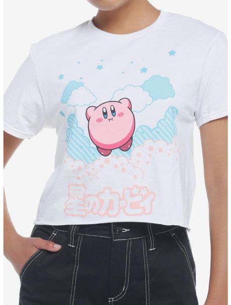 Kirby Float Cloud Girls Crop T-Shirt Crop Tops Girls