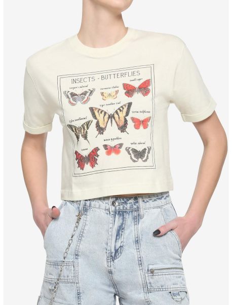 Girls Butterfly Reel Boxy Girls Crop T-Shirt Crop Tops
