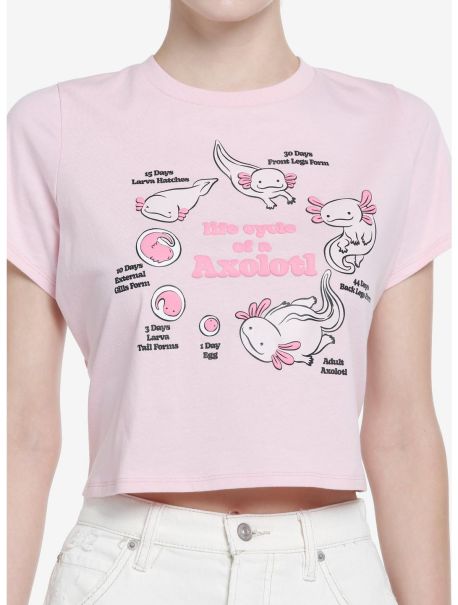 Girls Crop Tops Axolotl Life Cycle Girls Crop T-Shirt