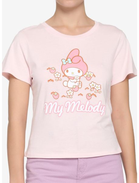 My Melody Strawberries & Flowers Girls Baby T-Shirt Crop Tops Girls