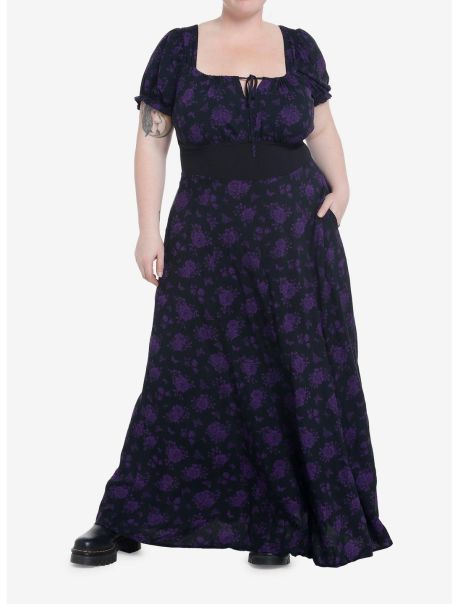 Dresses Girls Cosmic Aura Purple Rose Maxi Dress Plus Size