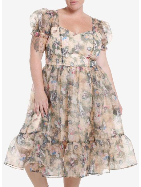 Girls Thorn & Fable Through The Looking Glass Tea Party Organza Maxi Dress Plus Size Dresses