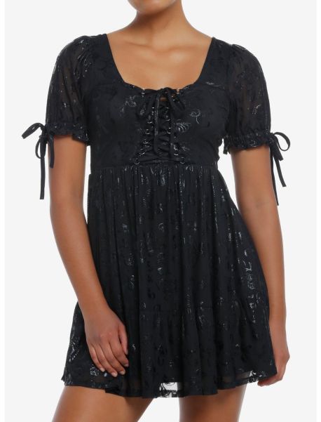Girls Cosmic Aura Skeleton Butterfly Lace-Up Dress Dresses