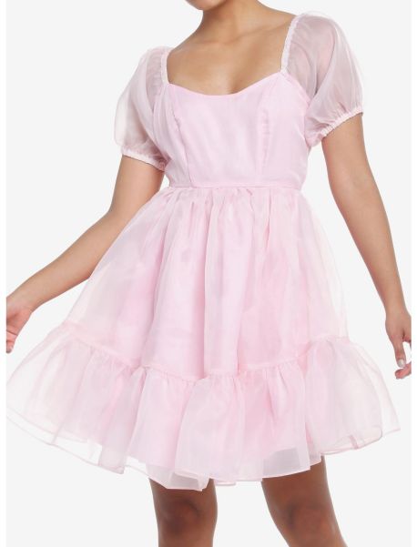 Girls Sweet Society Pink Organza Tiered Dress Dresses