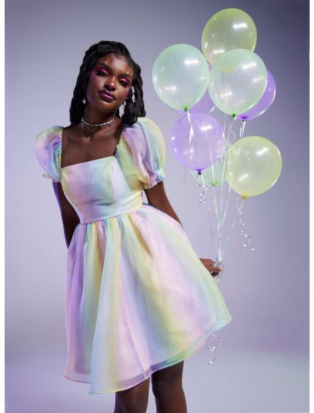 Sweet Society Pastel Rainbow Organza Tiered Dress Dresses Girls