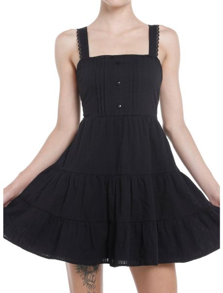 Sweet Society Black Lace Tiered Sweetheart Dress Girls Dresses