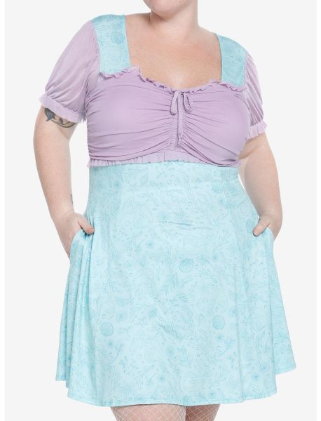 Her Universe Disney The Little Mermaid Lace-Up Sweetheart Dress Plus Size Girls Dresses