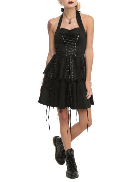 Dresses Girls Black Corset Ruffle Dress