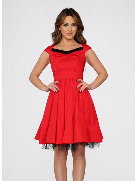 Dresses Girls Retro Red Tulle Swing Dress