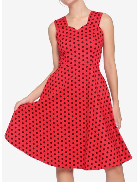 Dresses Girls Red & Black Polka Dot Dress