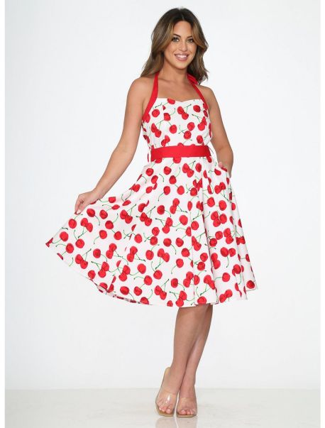 White Red Cherry Halter Dress Dresses Girls