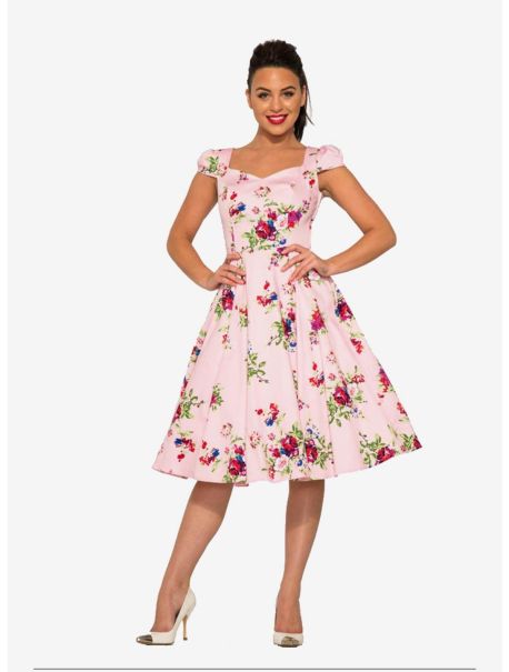 Girls Pink Floral Swing Dress Dresses