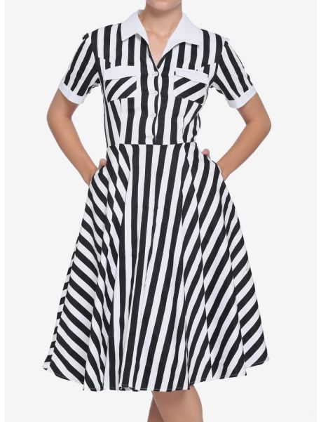Dresses Black White Stripe Dress Girls