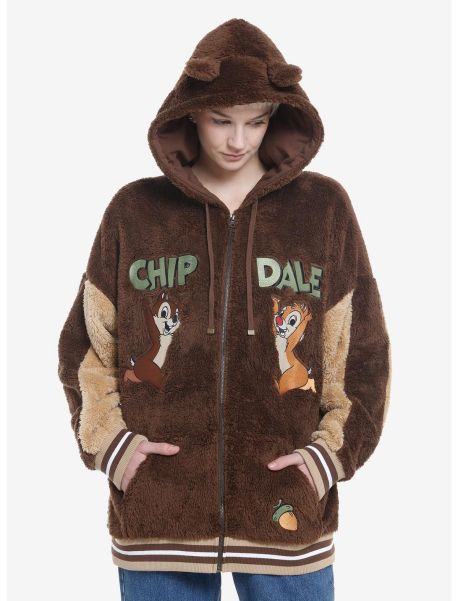 Disney Chip 'N' Dale Fuzzy Girls Oversized Hoodie Girls Hoodies