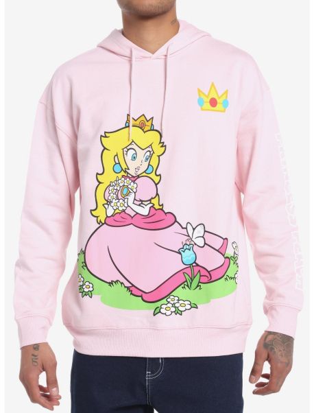 Hoodies Girls Super Mario Princess Peach Jumbo Print Hoodie