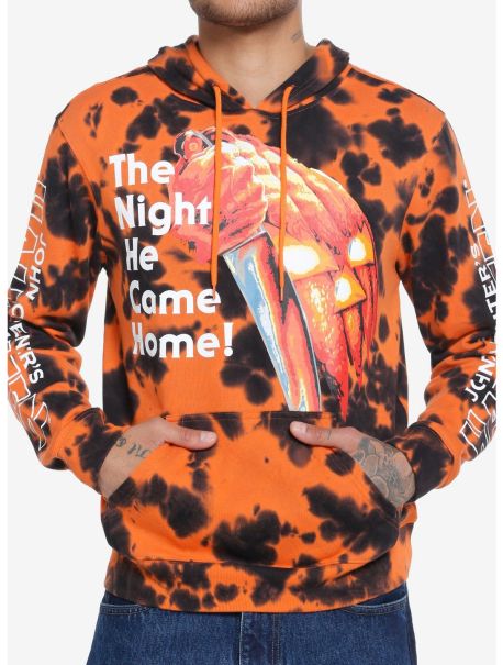 Hoodies Girls Halloween Pumpkin Orange Tie-Dye Hoodie