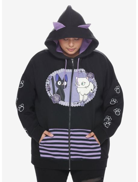 Studio Ghibli Kiki's Delivery Service Jiji & Lily Cat Ear Girls Hoodie Plus Size Hoodies Girls